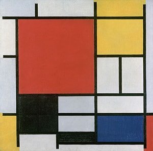 Composición en rojo, amarillo, azul y negro